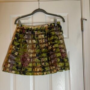 Olive and Beige mini skirt